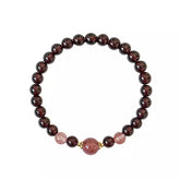 Rhodolite Garnet & Strawberry Quartz Beaded Bracelet