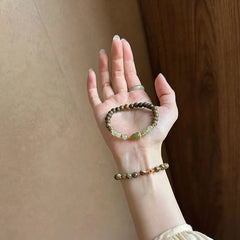 Hetian Jade & Green Sandalwood Beaded Bracelet