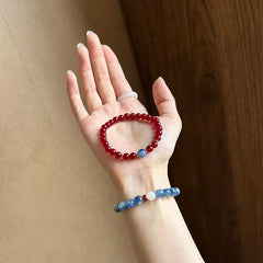 Red Agate & Kyanite Bracelet