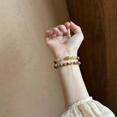 Hetian Jade & Green Sandalwood Beaded Bracelet