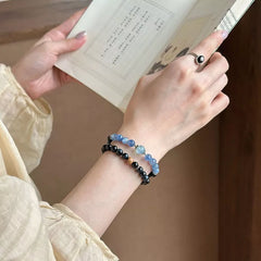 Blue Tiger Eye & Sandalwood Beaded Bracelet