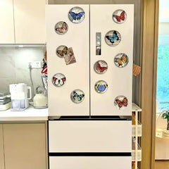 Butterfly Glass Fridge Magnets – Artistic Decorative Set for Kitchen or Locker (12pcs)