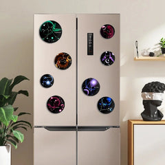 Zodiac Glass Fridge Magnets – Artistic Decorative Set for Kitchen or Locker (12pcs)