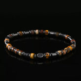 Picasso Jasper & Black Agate Beaded Bracelet – Artistic Stone Bracelet for Men (4mm)