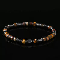 Picasso Jasper & Black Agate Beaded Bracelet – Artistic Stone Bracelet for Men (4mm)