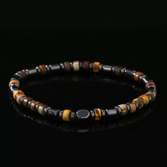 Picasso Jasper & Black Agate Beaded Bracelet – Artistic Stone Bracelet for Men (4mm)