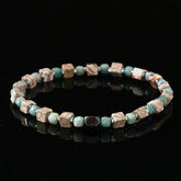 Iron Meteorite Spacers Beaded Bracelet – Symbolic Elegance for Men (4mm)