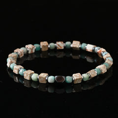 Iron Meteorite Spacers Beaded Bracelet – Symbolic Elegance for Men (4mm)