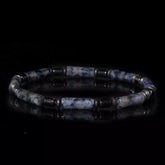 Blue Spot Jasper & Hematite Spacer Bracelet – Symbolic Grounding Jewelry for Men (6mm)