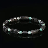 Amazonite & Iron Meteorite Beaded Bracelet – Symbolic Gemstone Jewelry for Men (4mm)