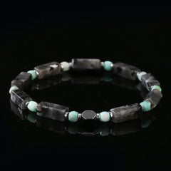 Amazonite & Iron Meteorite Beaded Bracelet – Symbolic Gemstone Jewelry for Men (4mm)