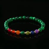 Malachite & Copper Spacer Beaded Bracelet – Natural & Elegant Accessory for Men (8mm)