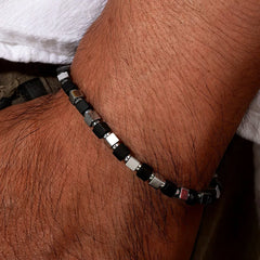 Hematite Beaded Bracelet – Matte Steel Style for Men (4mm)
