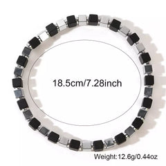 Hematite Beaded Bracelet – Matte Steel Style for Men (4mm)