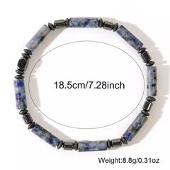 Blue Spot Jasper & Hematite Spacer Bracelet – Symbolic Grounding Jewelry for Men (6mm)