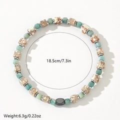 Iron Meteorite Spacers Beaded Bracelet – Symbolic Elegance for Men (4mm)