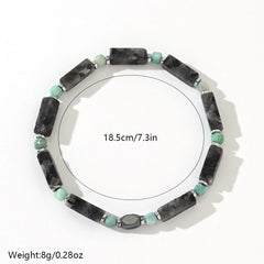 Amazonite & Iron Meteorite Beaded Bracelet – Symbolic Gemstone Jewelry for Men (4mm)