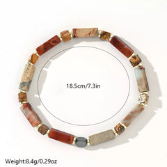 Agate Beaded Bracelet – Vintage Bohemian Style for Men (4mm)