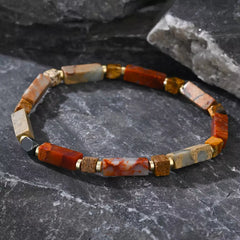 Agate Beaded Bracelet – Vintage Bohemian Style for Men (4mm)