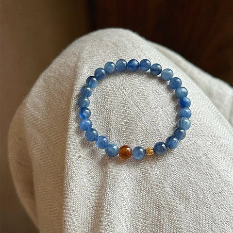 Kyanite & Tiger Eye Beaded Bracelet – Symbolic Five Elements Style for All Genders