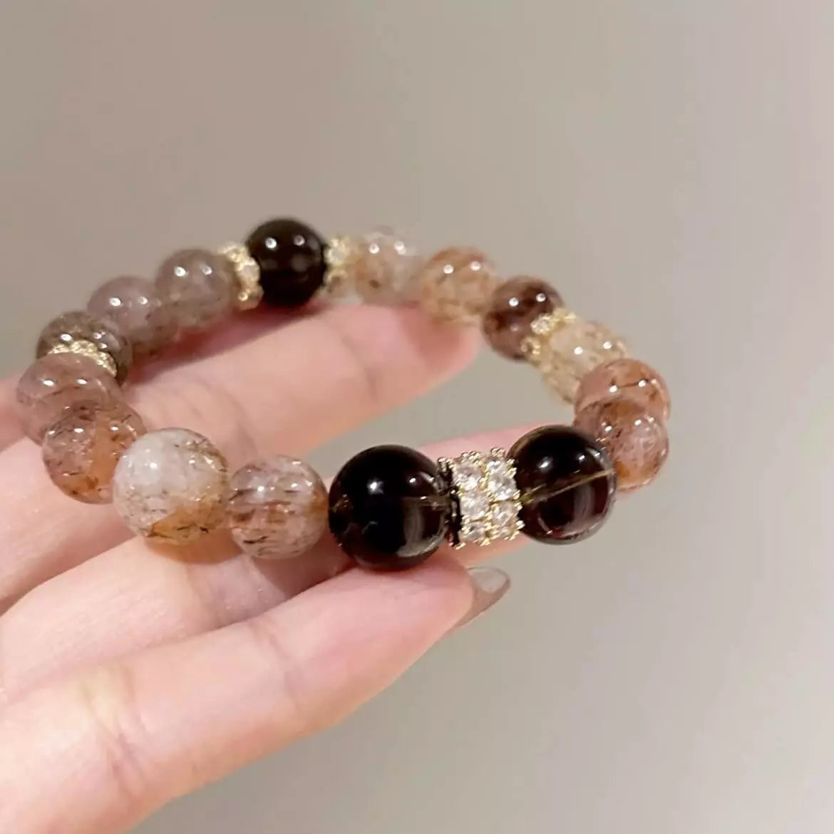 Black Golden Super Seven & Smoky Quartz Bracelet