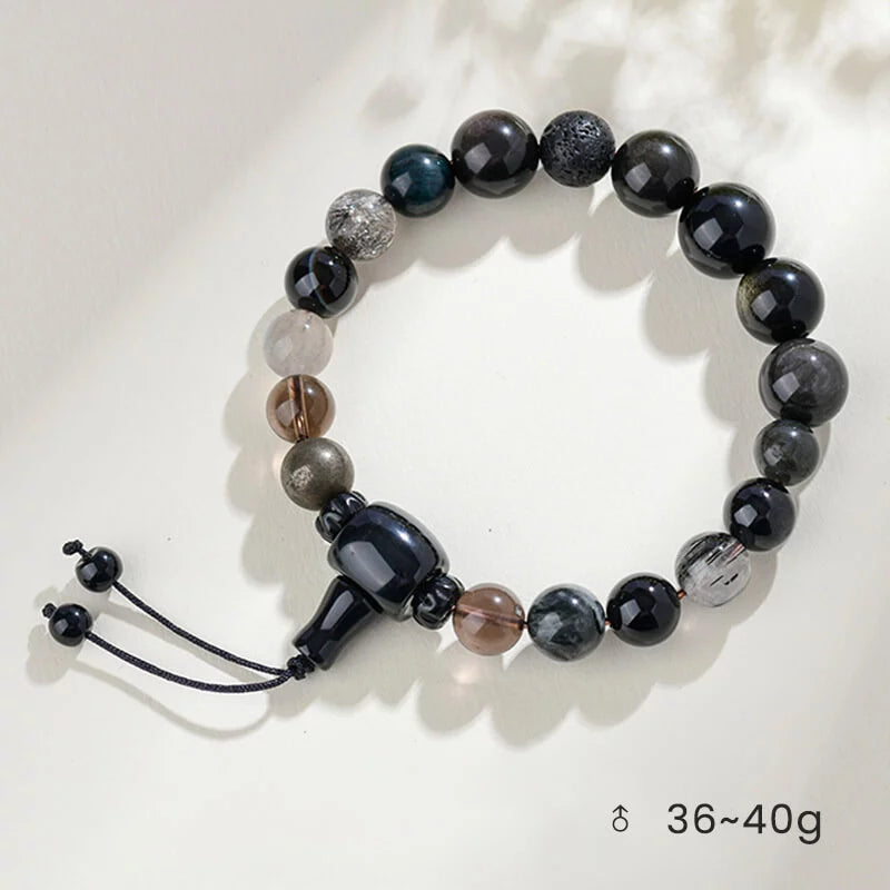 Multigem Crystal Bracelet – Five Elements Balance Energy for Unisex
